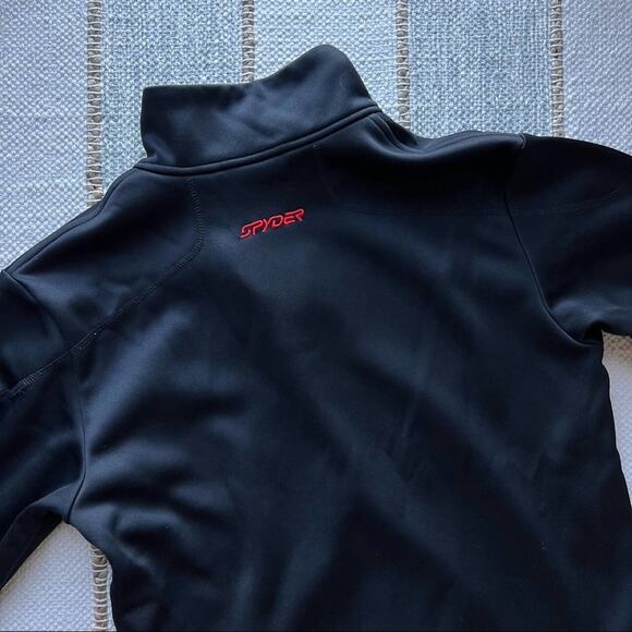 Spyder Black 1/4 Zip Fleece Lined Long Sleeve Pullover Sweater Men’s Size Small - Picture 5 of 7